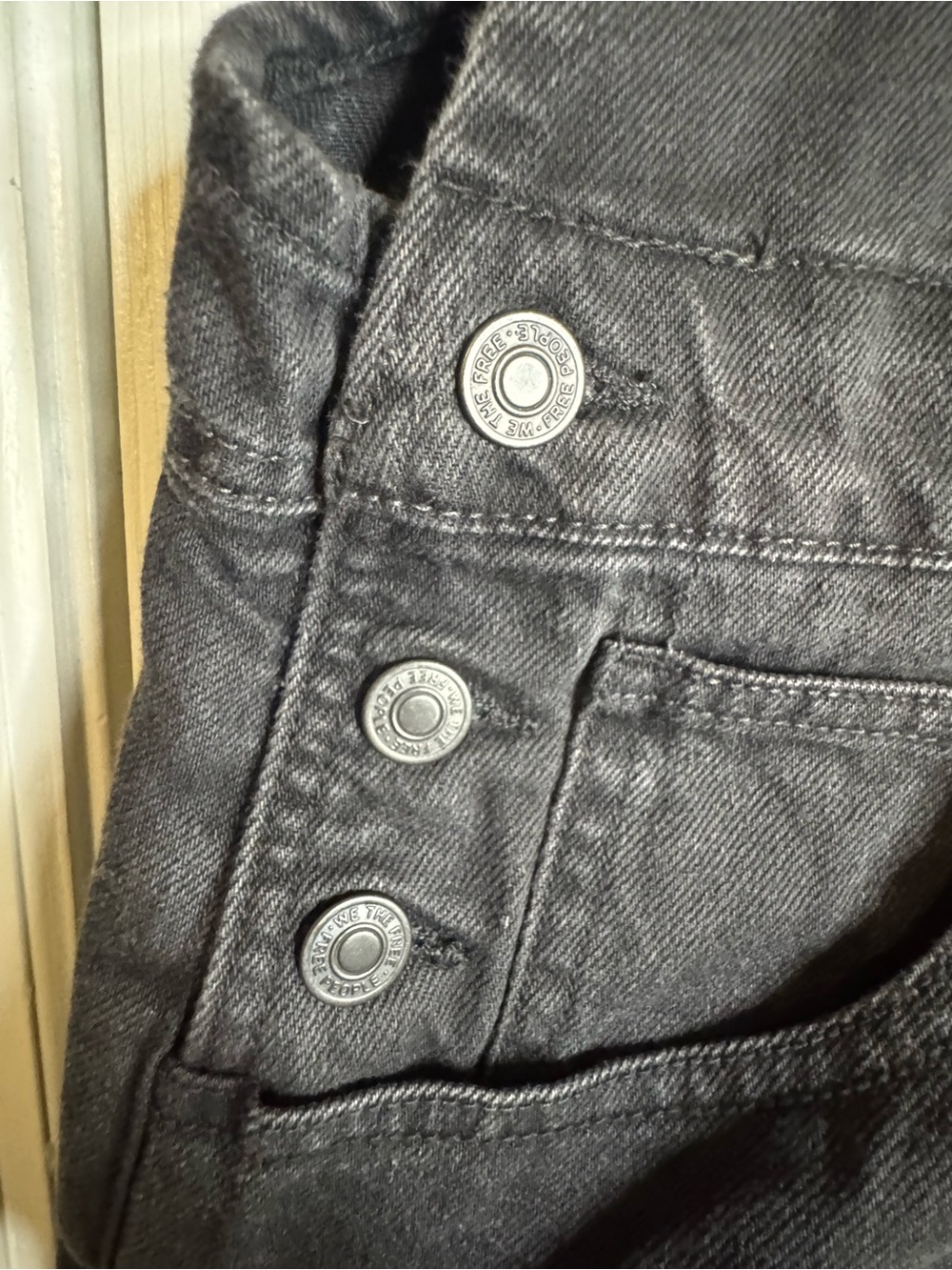 Free People Black Denim Short Overalls Romper - Picture 2 of 6